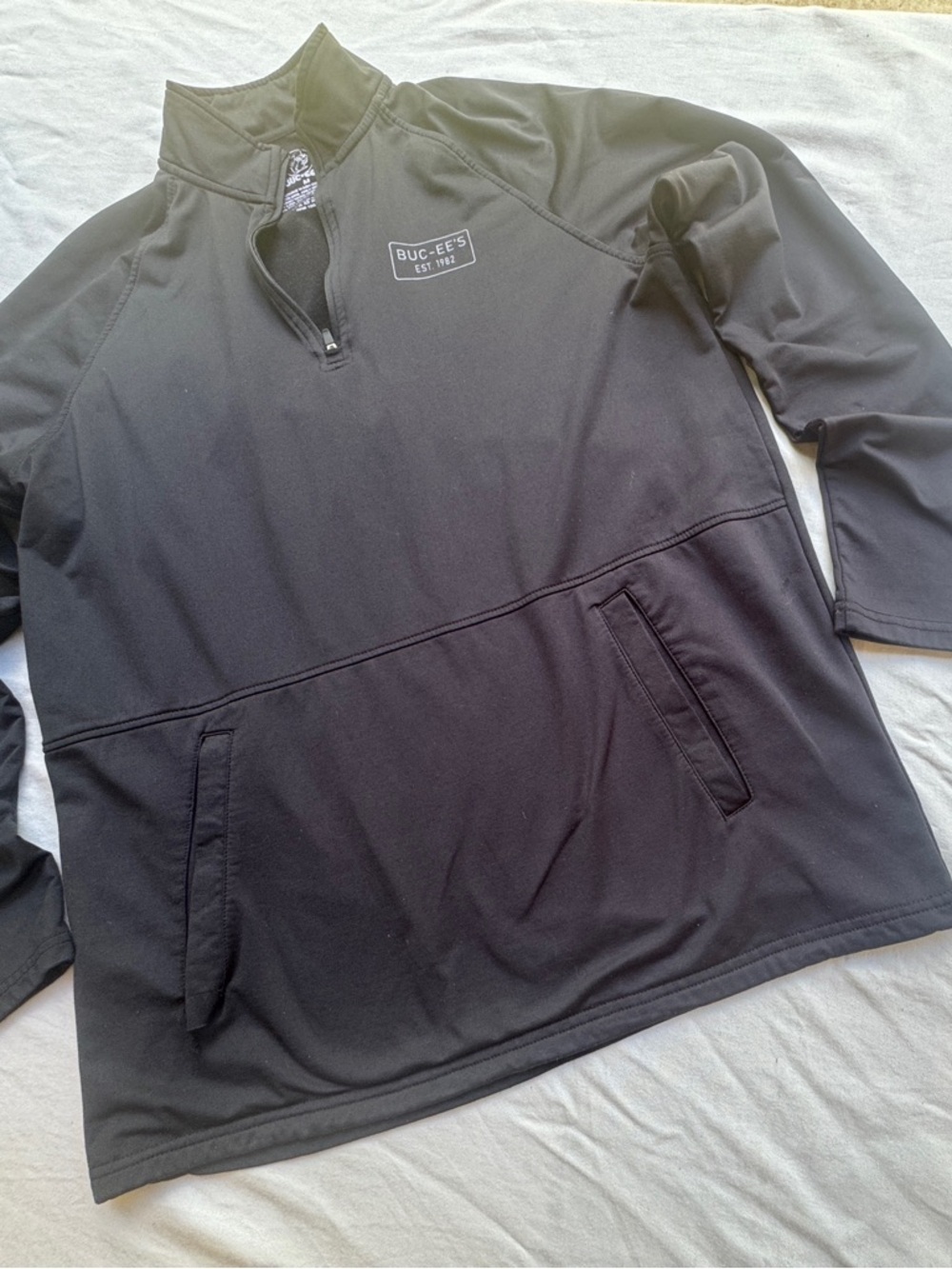 Buc-ee's Men's Black Lightweight Quarter-Zip Shirt Jacket size M
